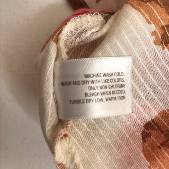 Old Navy Cream Stripe Floral Long Sleeve Button Up Blouse Womens Size Medium - Picture 10 of 12